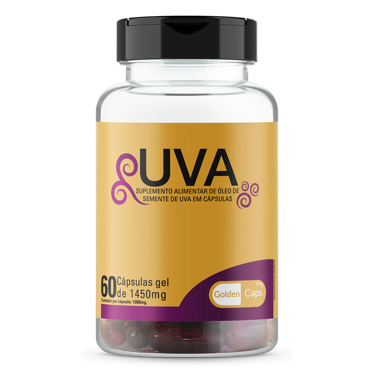 ÓLEO DE SEMENTE DE UVA - 60 CÁPSULAS - 1.450 MG