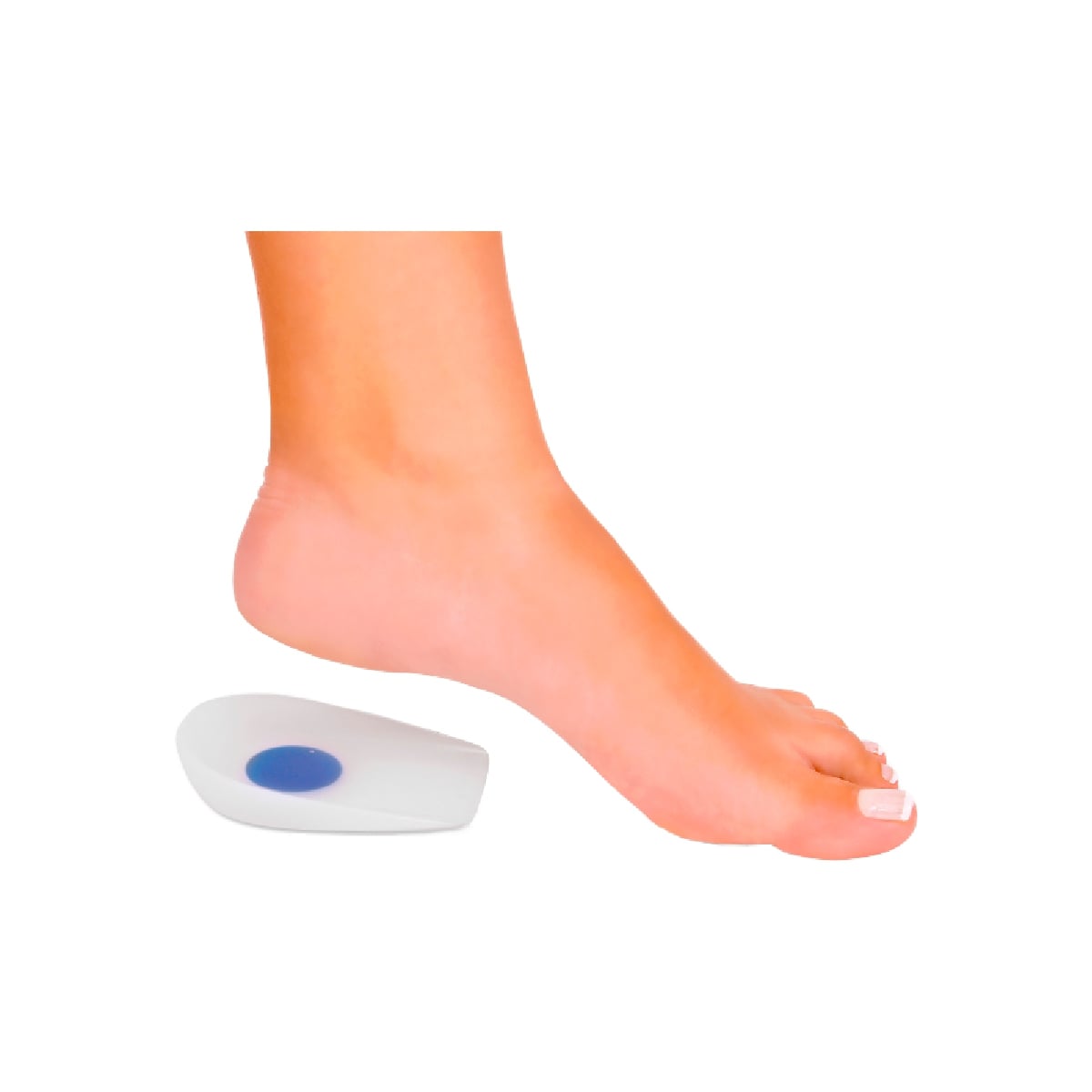 CALCANHEIRA DE SILICONE ESPORÃO COM PONTO AZUL